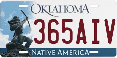 OK license plate 365AIV