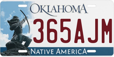 OK license plate 365AJM