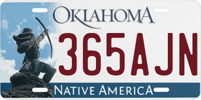 OK license plate 365AJN
