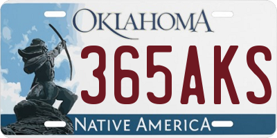 OK license plate 365AKS