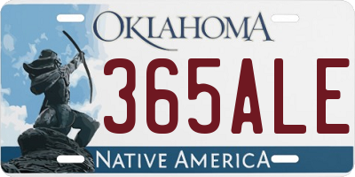OK license plate 365ALE
