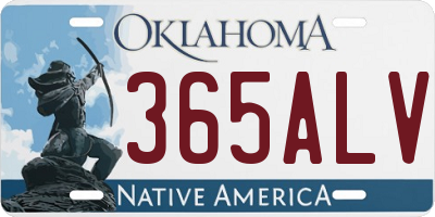 OK license plate 365ALV