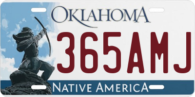 OK license plate 365AMJ