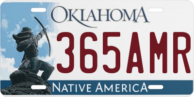 OK license plate 365AMR