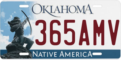 OK license plate 365AMV