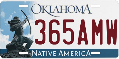 OK license plate 365AMW
