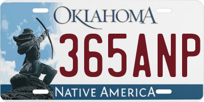 OK license plate 365ANP