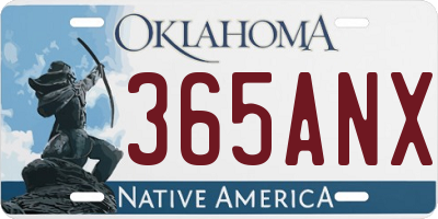 OK license plate 365ANX