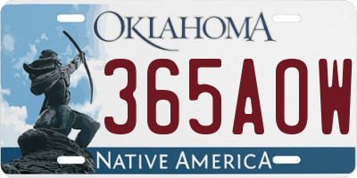 OK license plate 365AOW