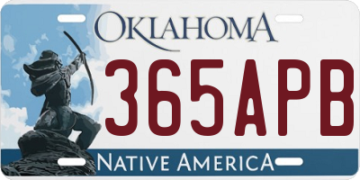 OK license plate 365APB