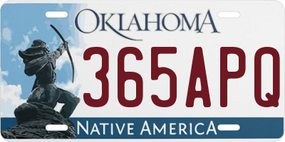 OK license plate 365APQ