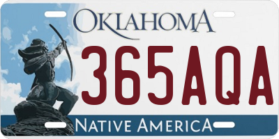 OK license plate 365AQA