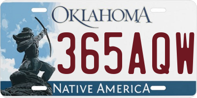 OK license plate 365AQW