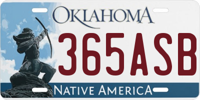 OK license plate 365ASB