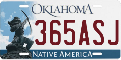 OK license plate 365ASJ