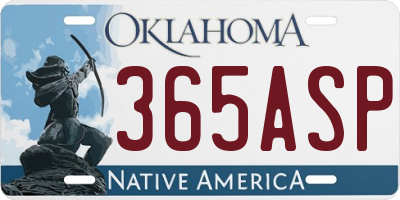 OK license plate 365ASP