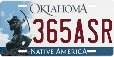 OK license plate 365ASR