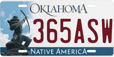OK license plate 365ASW