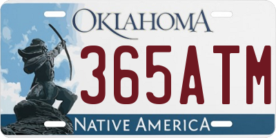 OK license plate 365ATM