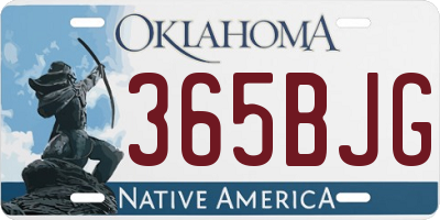 OK license plate 365BJG