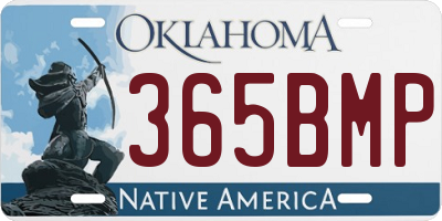 OK license plate 365BMP