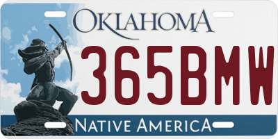 OK license plate 365BMW