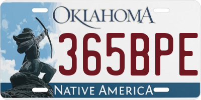 OK license plate 365BPE