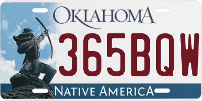 OK license plate 365BQW