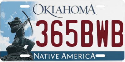 OK license plate 365BWB