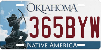 OK license plate 365BYW