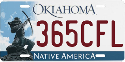 OK license plate 365CFL
