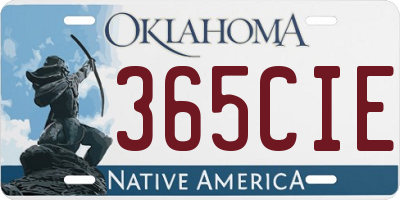 OK license plate 365CIE