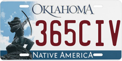 OK license plate 365CIV