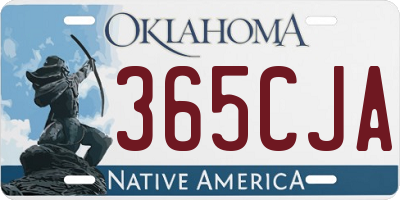 OK license plate 365CJA