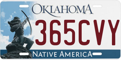 OK license plate 365CVY