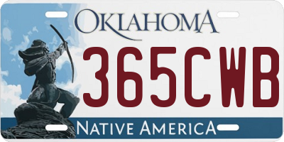 OK license plate 365CWB
