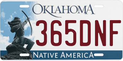 OK license plate 365DNF