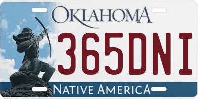 OK license plate 365DNI