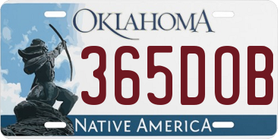 OK license plate 365DOB
