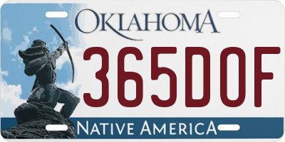 OK license plate 365DOF