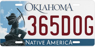 OK license plate 365DOG