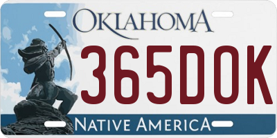 OK license plate 365DOK