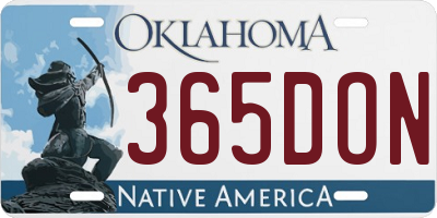 OK license plate 365DON