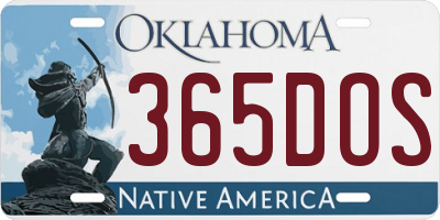 OK license plate 365DOS