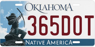 OK license plate 365DOT