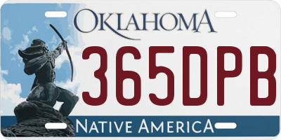 OK license plate 365DPB