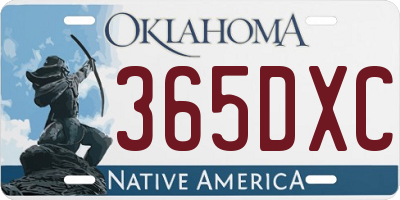 OK license plate 365DXC