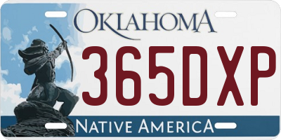 OK license plate 365DXP