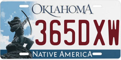 OK license plate 365DXW
