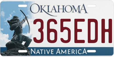 OK license plate 365EDH
